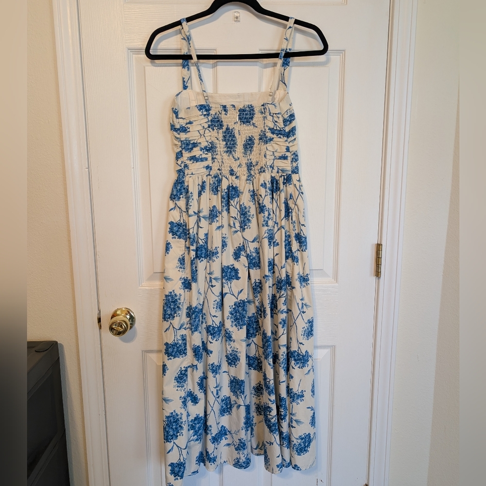 A&F Emerson Poplin Wide Strap Midi Dress - Picture 2 of 7